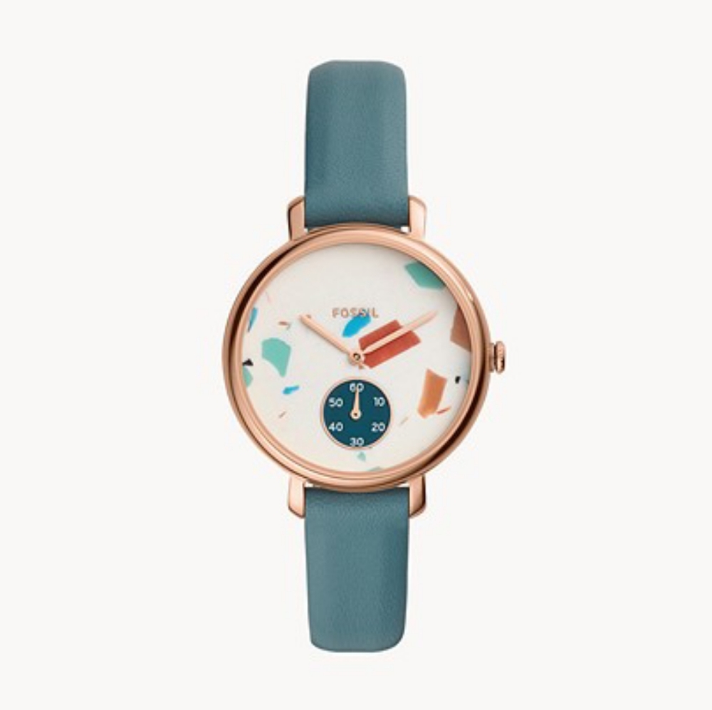 🌼 *Host Pick* Fossil teal leather watch